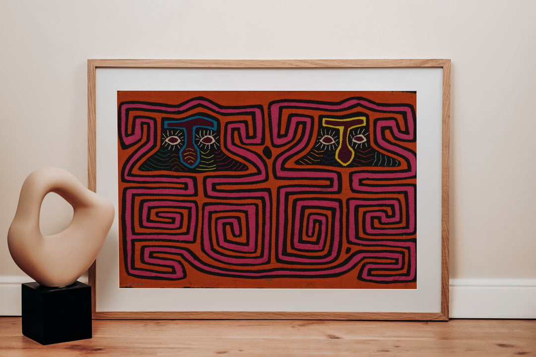 Traditional Orange And Pink Big Cheek Mola