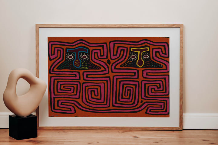 Traditional Orange And Pink Big Cheek Mola