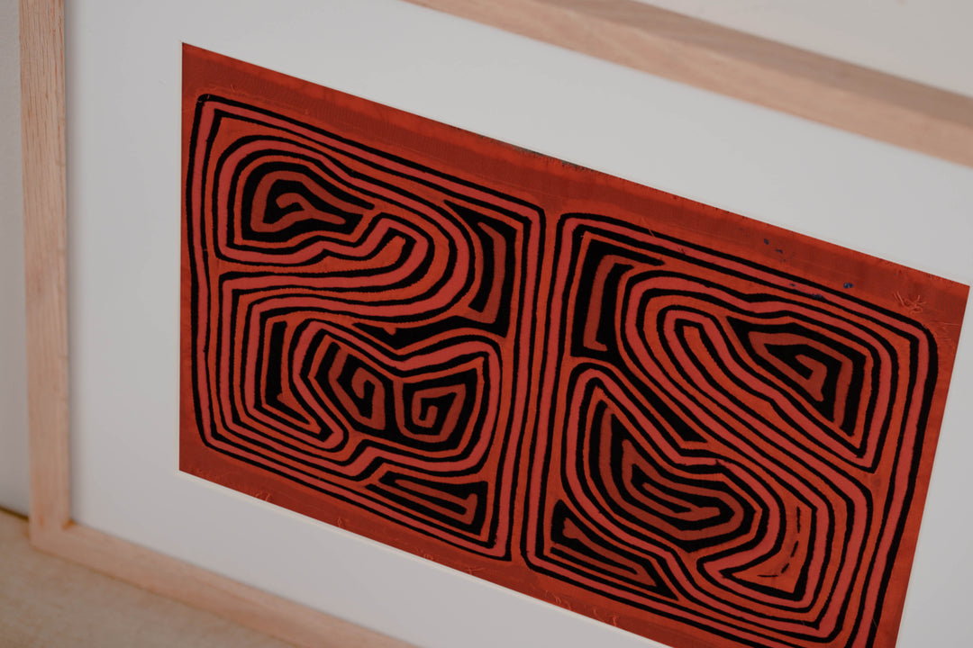 Classic Orange And Black Traditional Design Mola