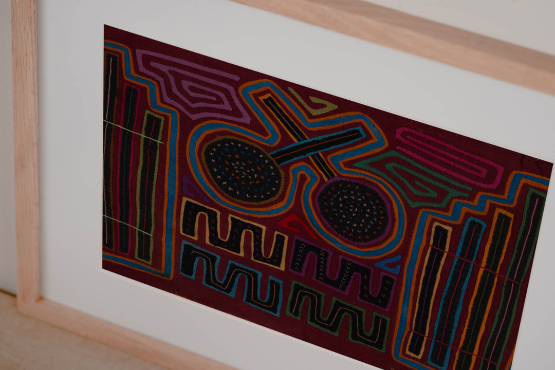 Traditional Burgundy Maracas And Flute Mola