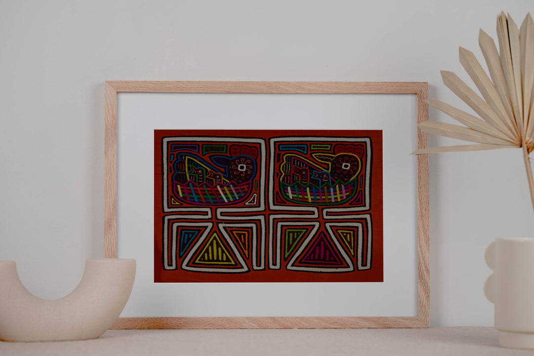 Classic Hen With Chick In Nest Mola