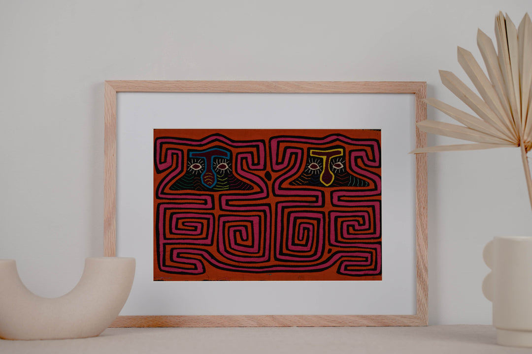 Traditional Orange And Pink Big Cheek Mola