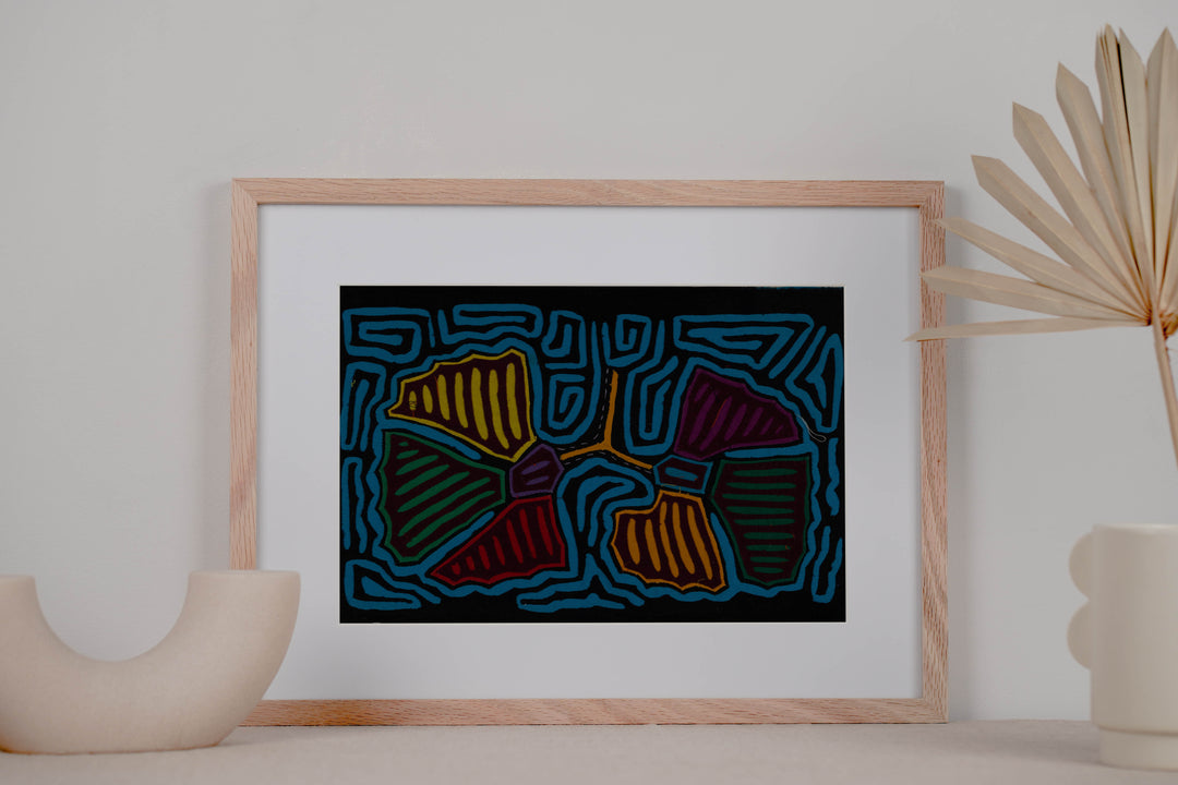 Classic Black And Blue Autumn Leaves Mola