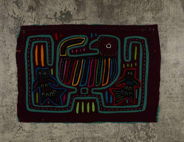 Traditional Burgundy And Green Bird and Fishy Ghost Mola