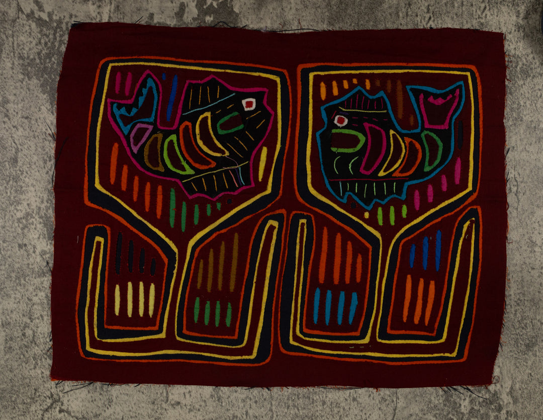 Traditional Maroon Orange And Yellow Fish Mola