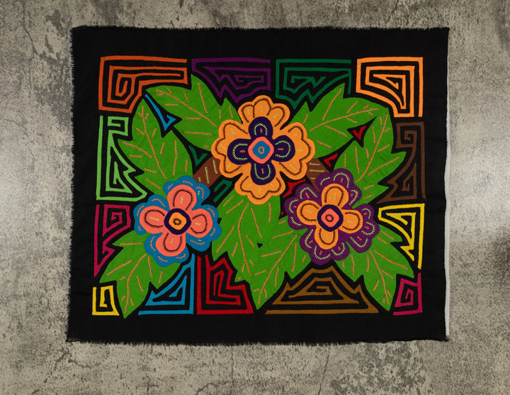 Colorful Blossoms and Leafy Background Mola