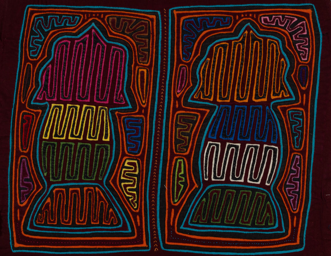 Traditional Burgundy And Blue Classic Design Mola