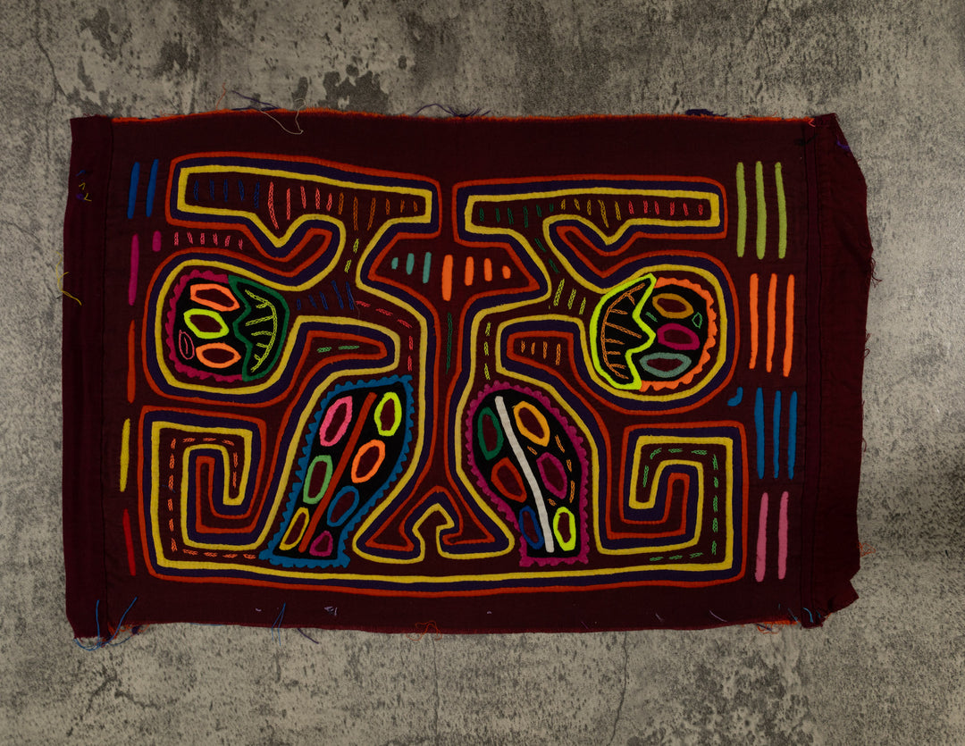 Classic Burgundy And Yellow Happy Octopus Mola