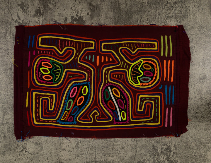 Classic Burgundy And Yellow Happy Octopus Mola