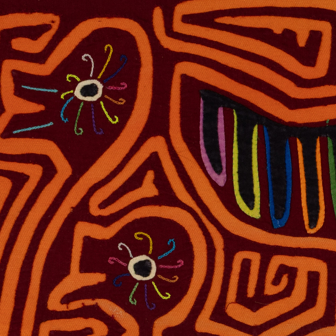 Traditional Burgundy And Orange Duck Galore Mola