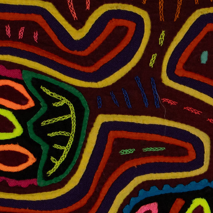 Classic Burgundy And Yellow Happy Octopus Mola