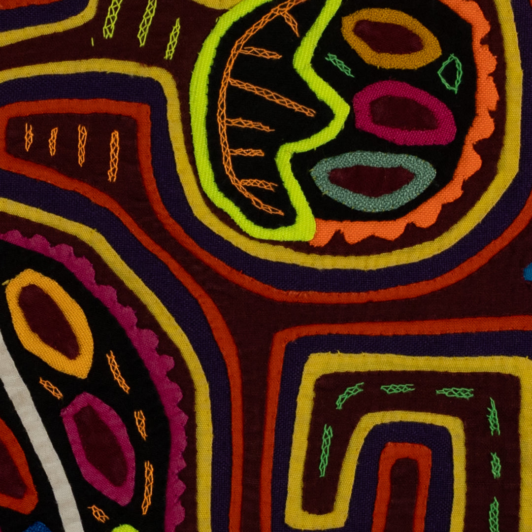 Classic Burgundy And Yellow Happy Octopus Mola