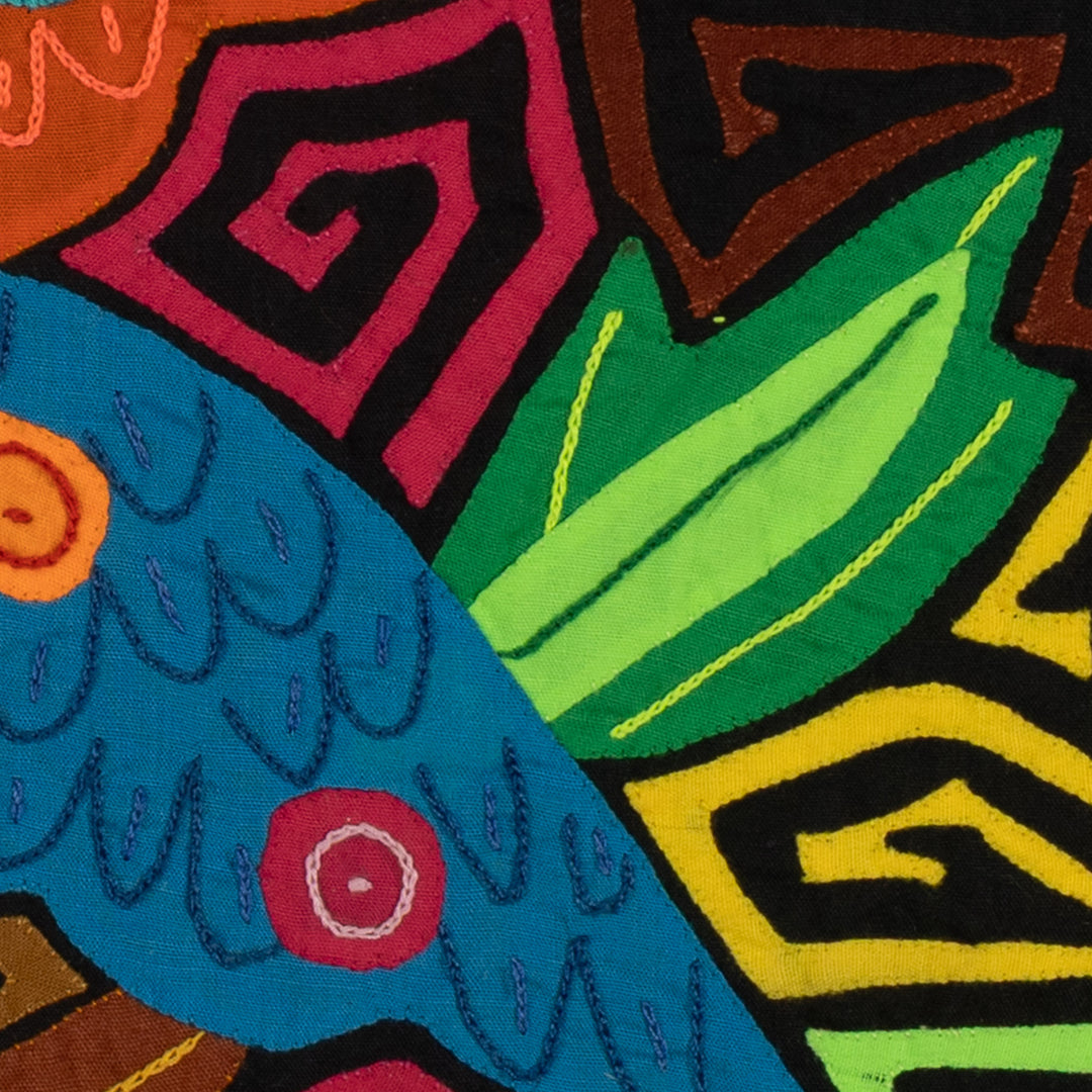 Fantasy Orange Blue And Yellow Happy Butterfly Mola