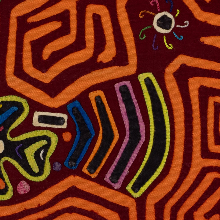 Traditional Burgundy And Orange Duck Galore Mola