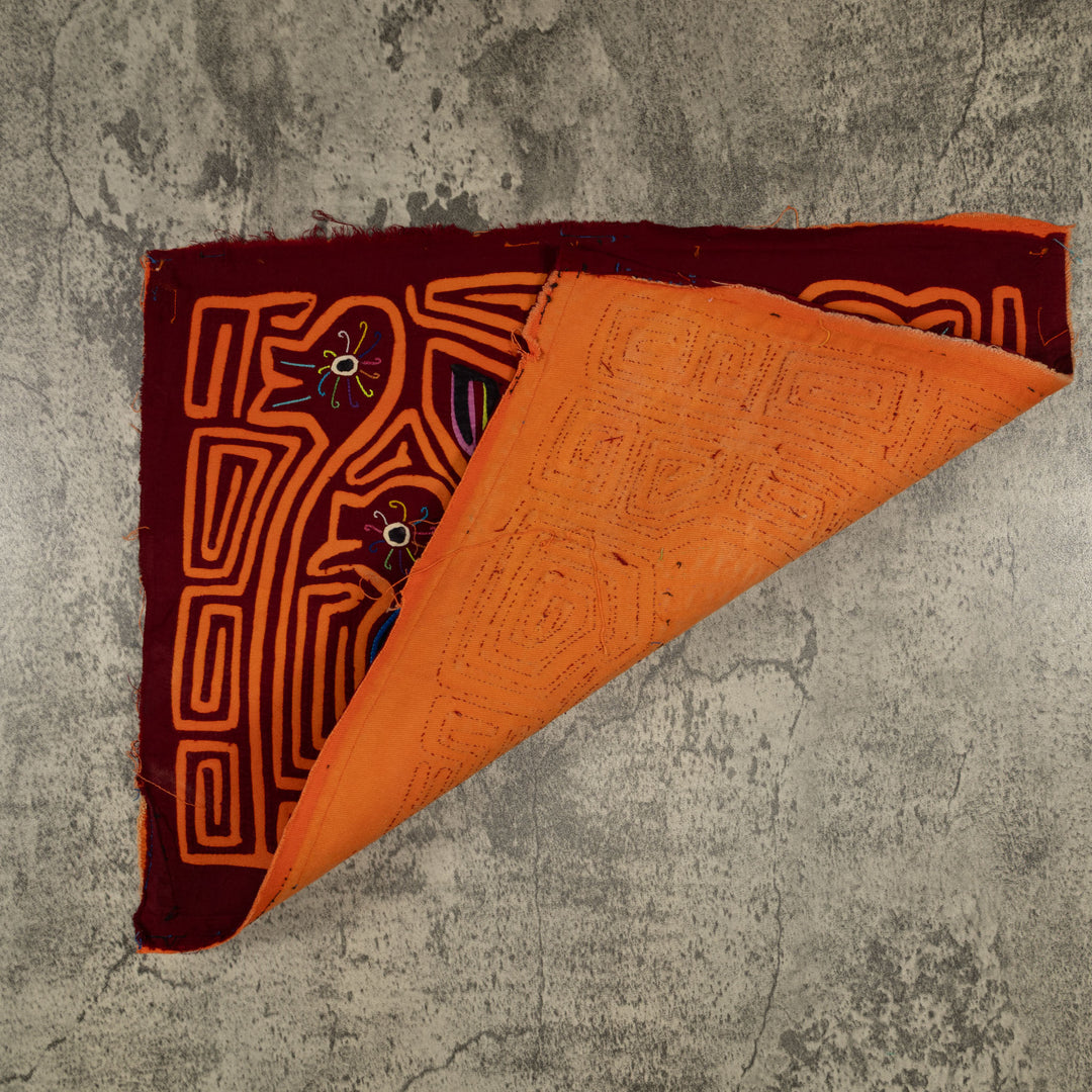 Traditional Burgundy And Orange Duck Galore Mola