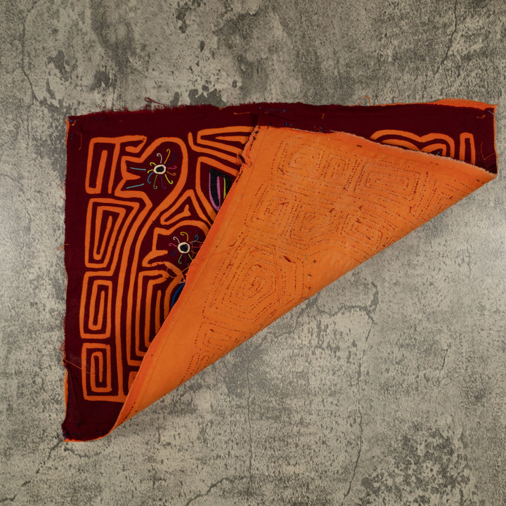 Traditional Burgundy And Orange Duck Galore Mola