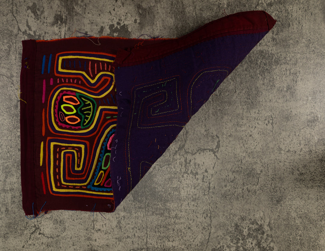 Classic Burgundy And Yellow Happy Octopus Mola