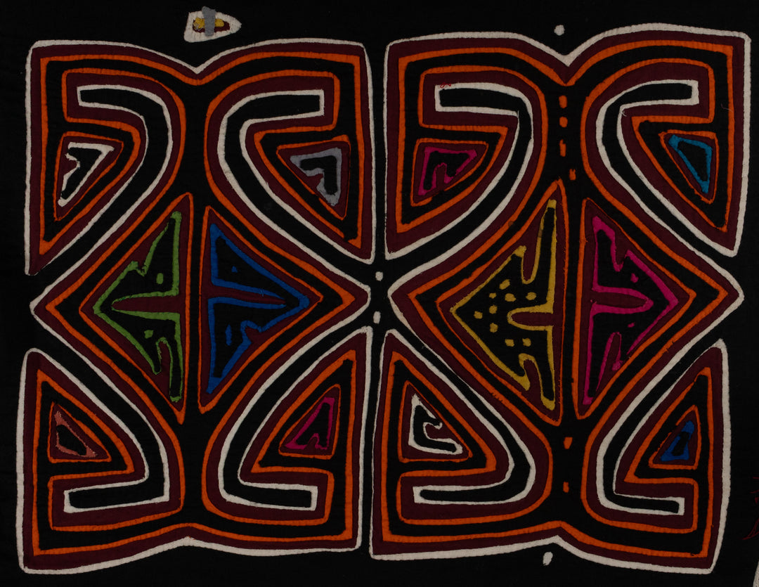 Traditional Black White And Orange Classic Design Mola