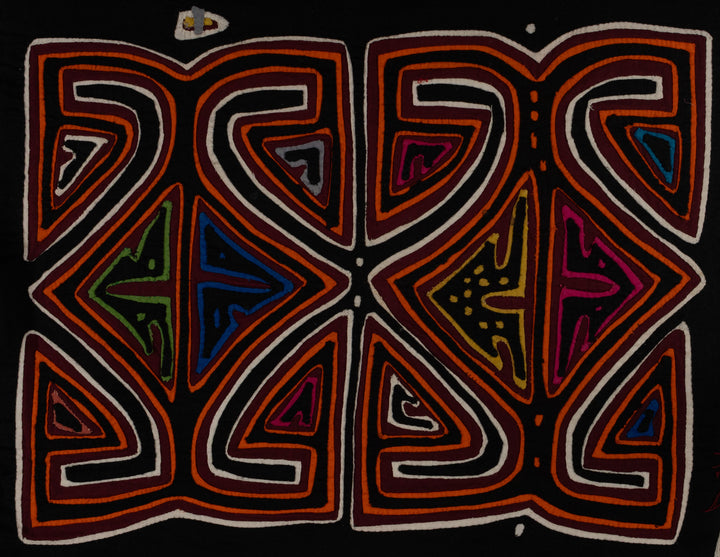 Traditional Black White And Orange Classic Design Mola