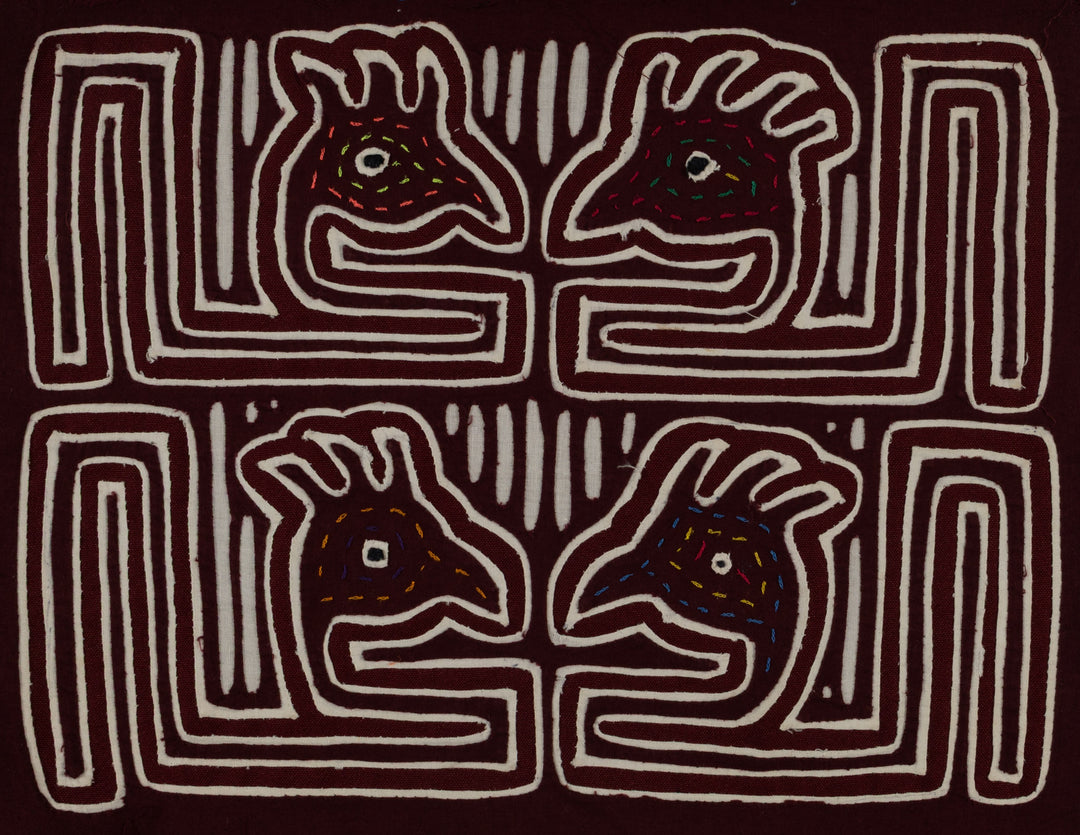 Burgundy And White Bird Head Mola