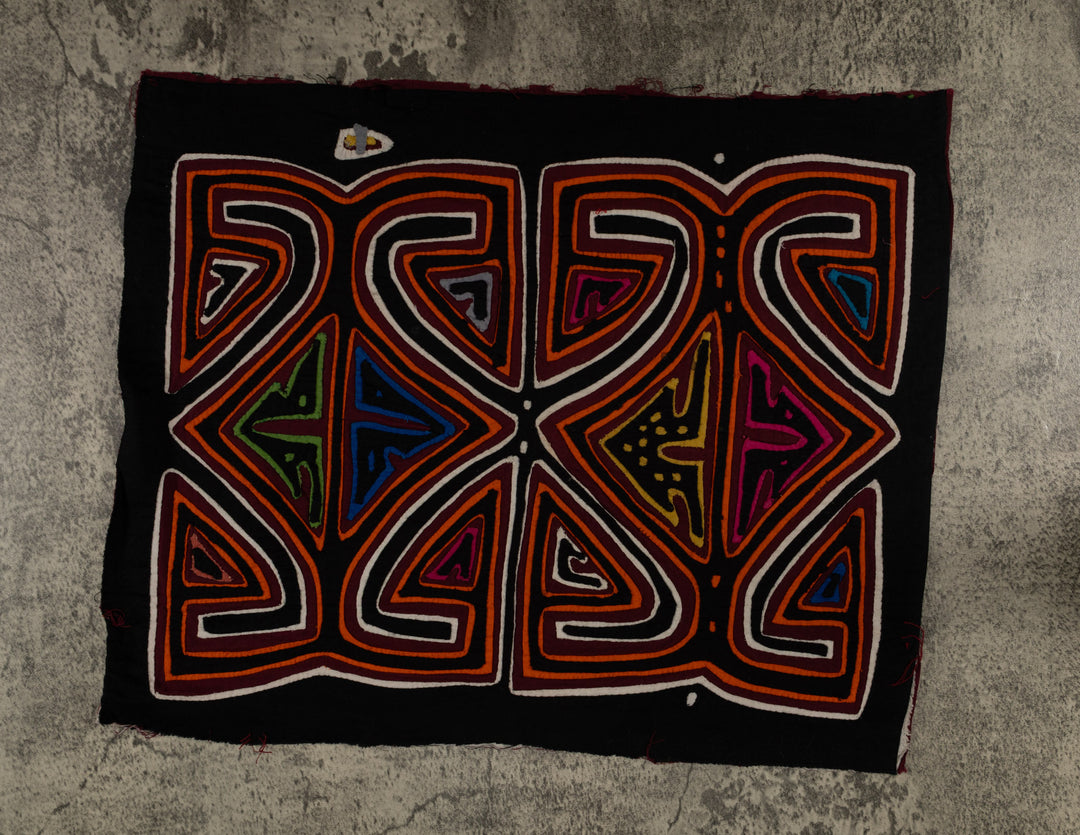 Traditional Black White And Orange Classic Design Mola