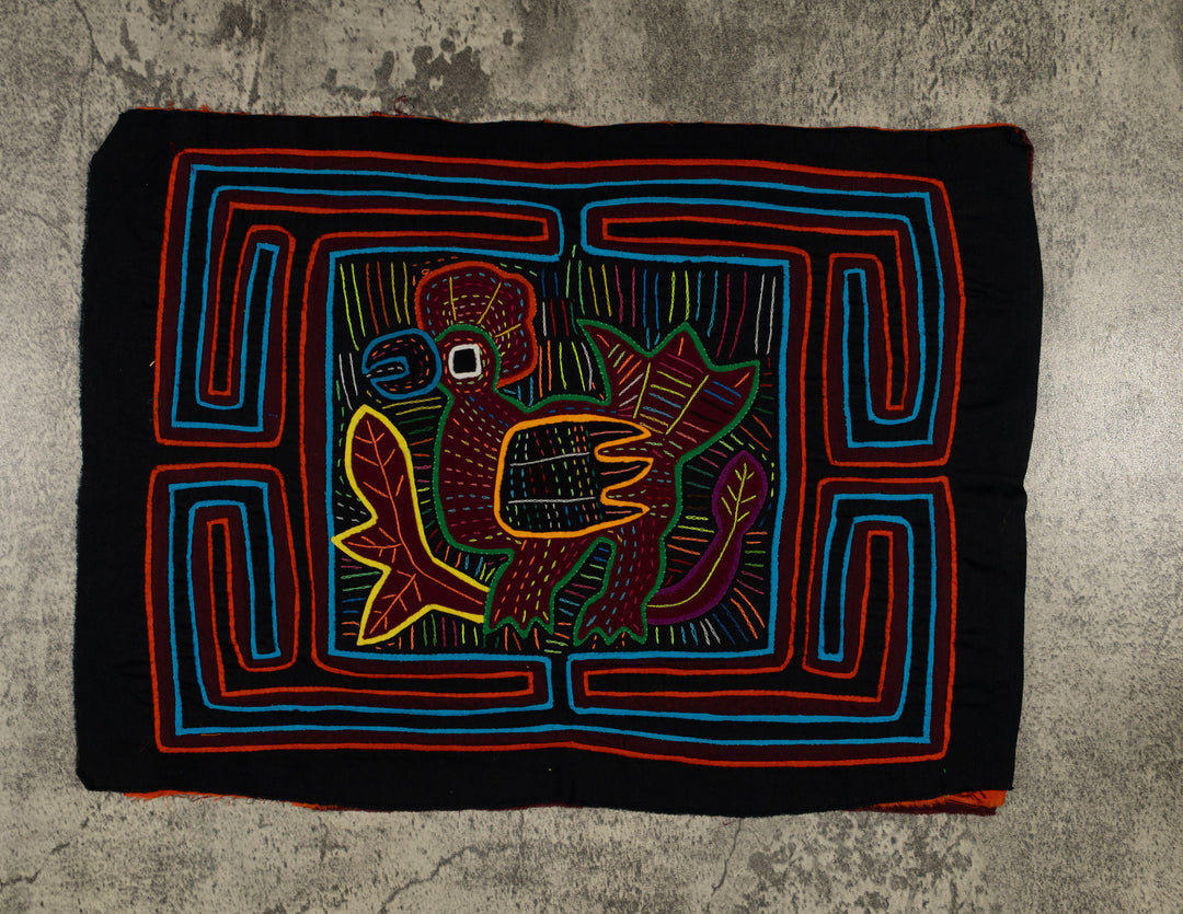 Traditional Red Orange And Blue Rainforest Bird Mola