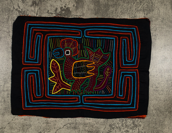 Traditional Red Orange And Blue Rainforest Bird Mola