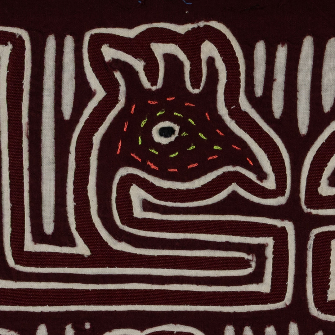 Burgundy And White Bird Head Mola