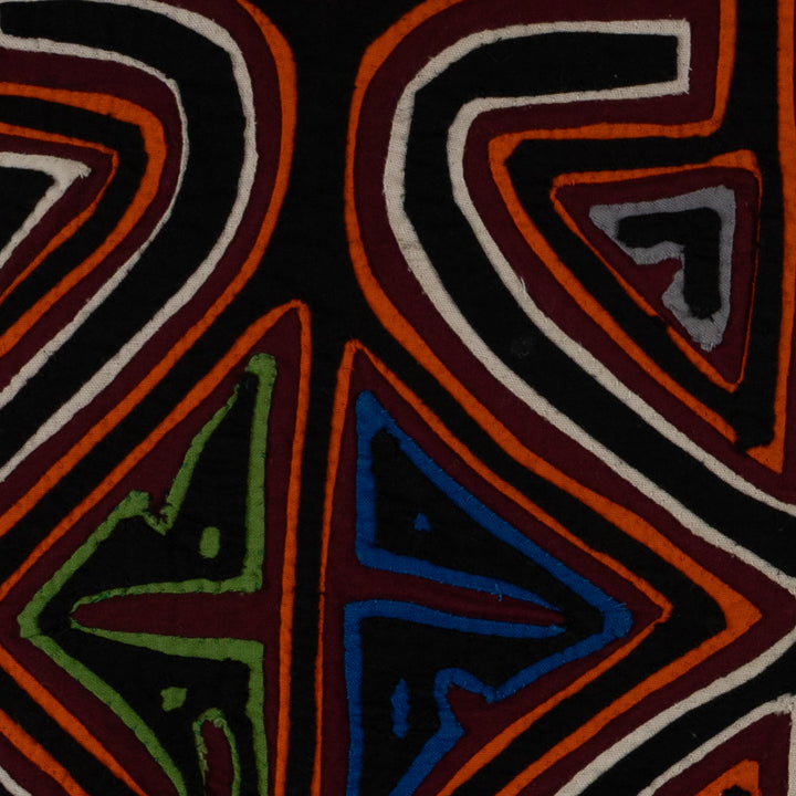 Traditional Black White And Orange Classic Design Mola