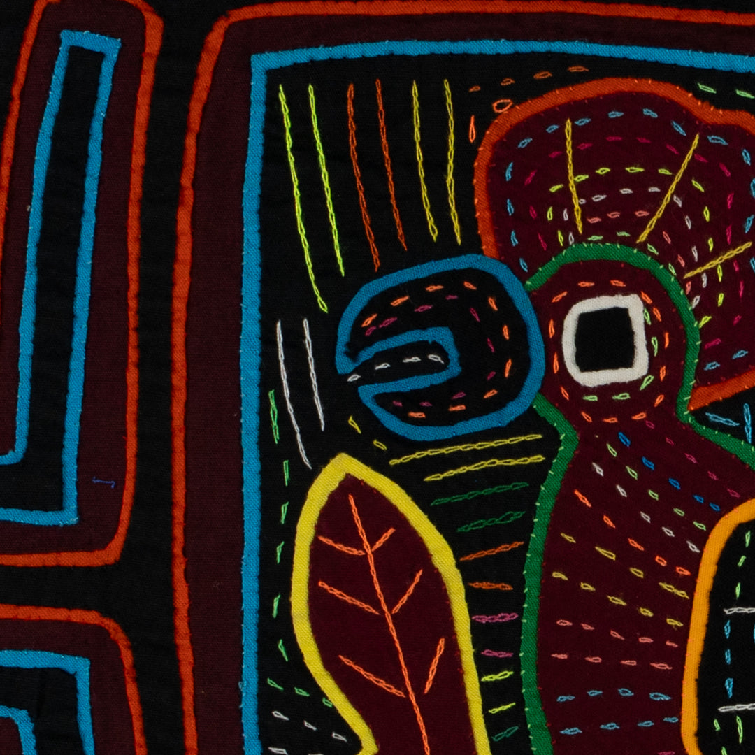 Traditional Red Orange And Blue Rainforest Bird Mola