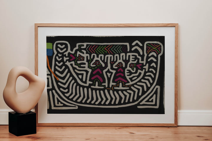 Classic Black And White Boat People Mola