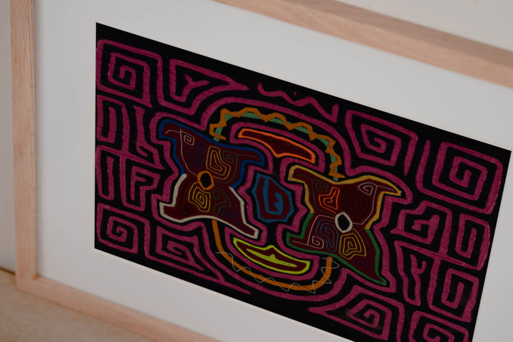 Traditional Hot Pink Floral Flower Mola