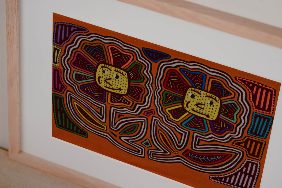 Traditional Orange And Yellow Sunflower Mola