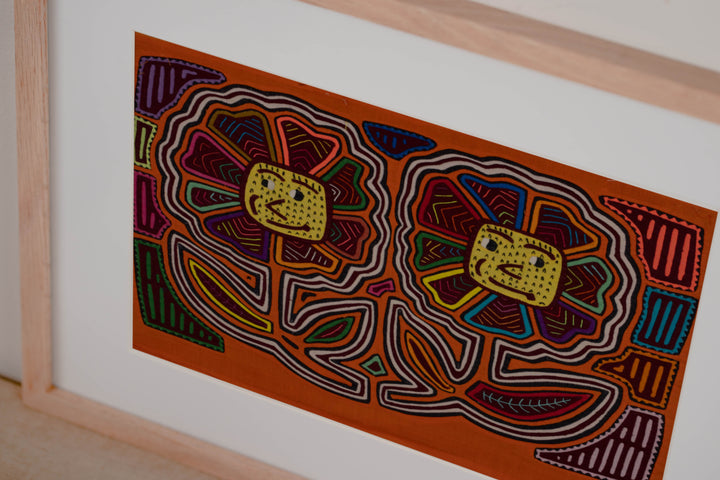 Traditional Orange And Yellow Sunflower Mola