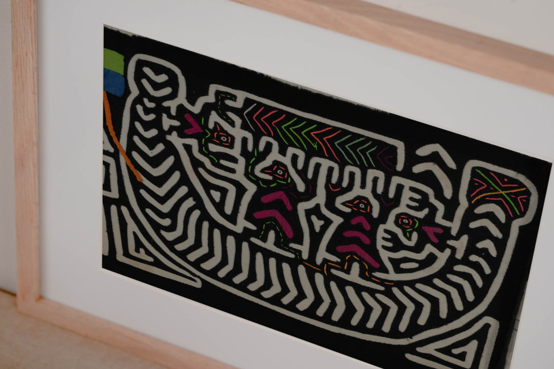 Classic Black And White Boat People Mola