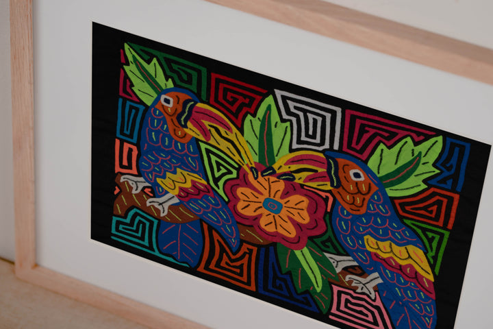 Fantasy Red Blue And Yellow Two Toucan Bird Mola