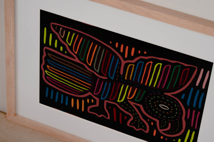 Black And Peach Bird On The Wing Mola