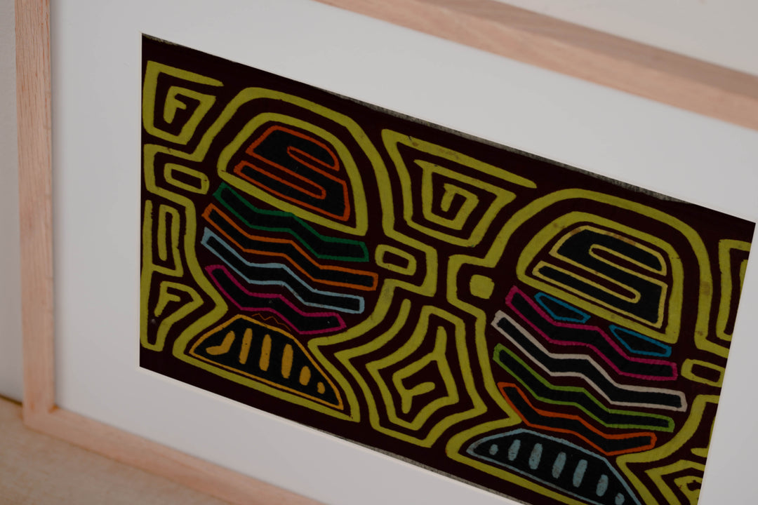 Traditional Yellow and Maroon Flower Basket Mola