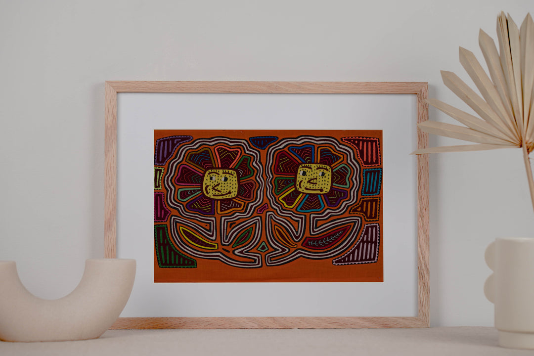 Traditional Orange And Yellow Sunflower Mola