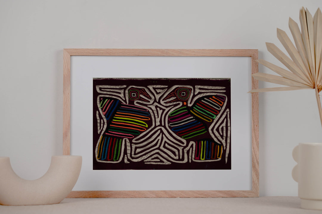 Traditional Burgundy And Silver Optical Illusion Bird Mola