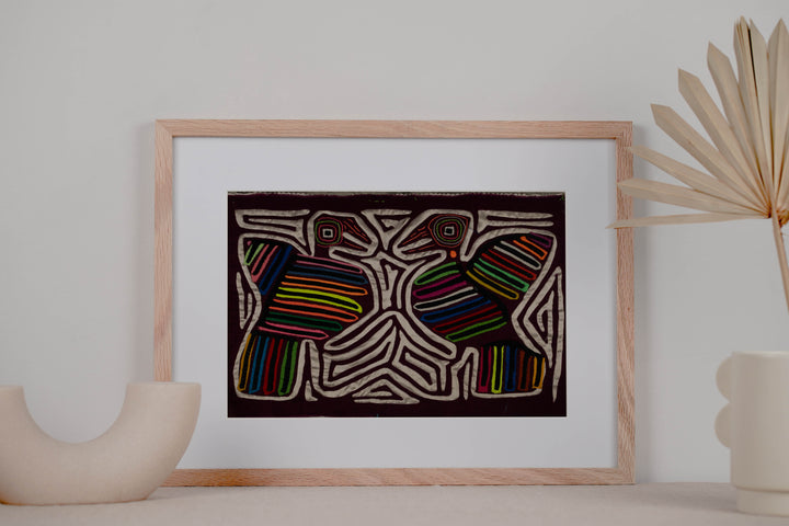 Traditional Burgundy And Silver Optical Illusion Bird Mola