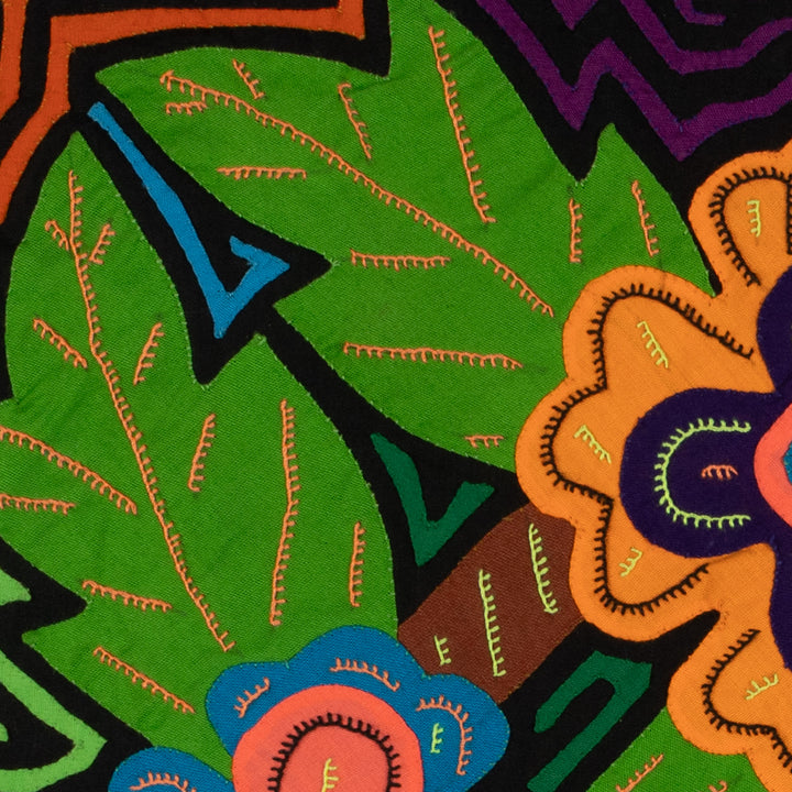 Colorful Blossoms and Leafy Background Mola