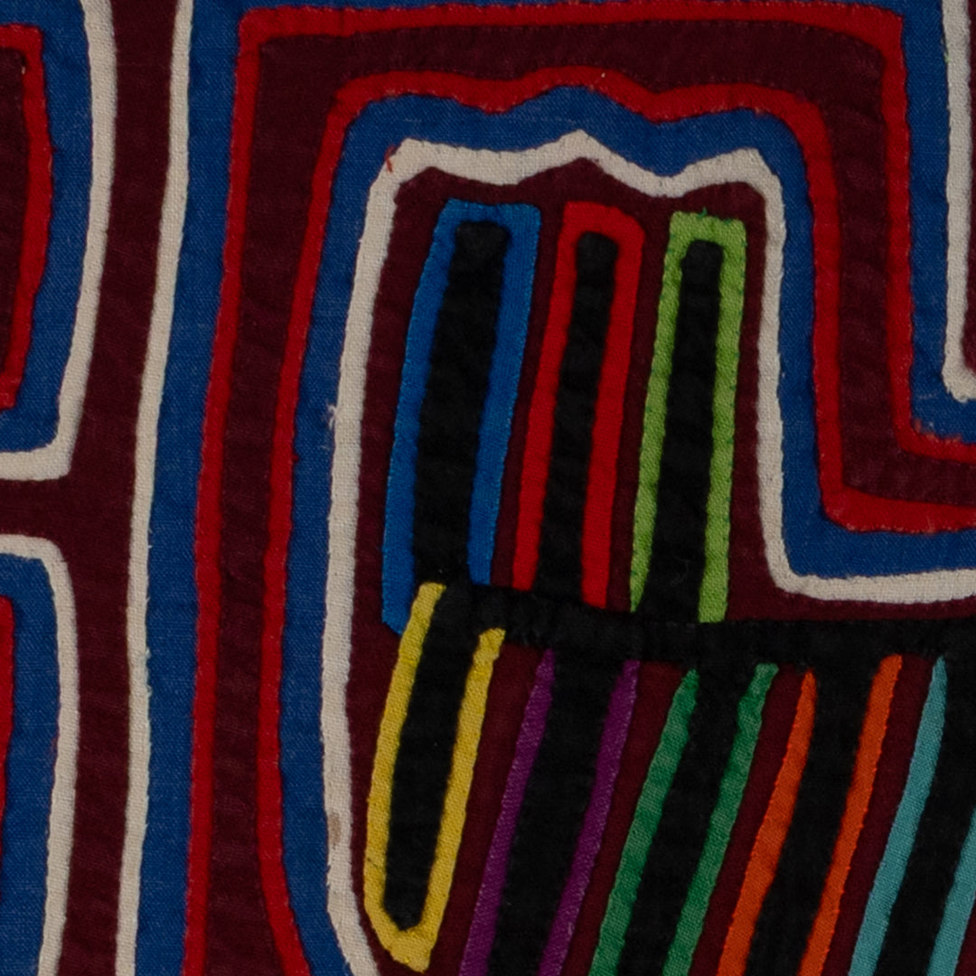 Classic Maroon Blue And White Duck Mola