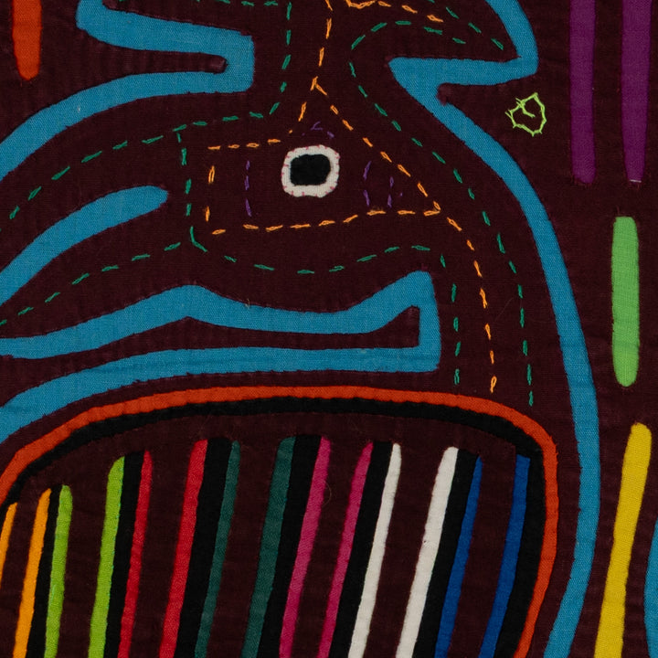 Classic Maroon And Turquoise Jungle Bird Mola