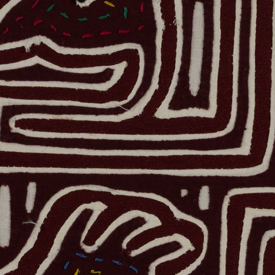 Burgundy And White Bird Head Mola