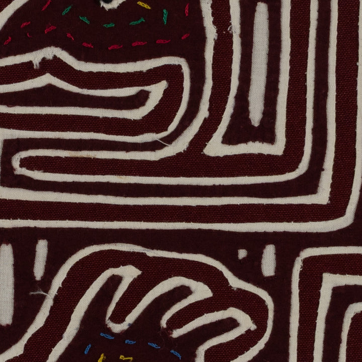 Burgundy And White Bird Head Mola