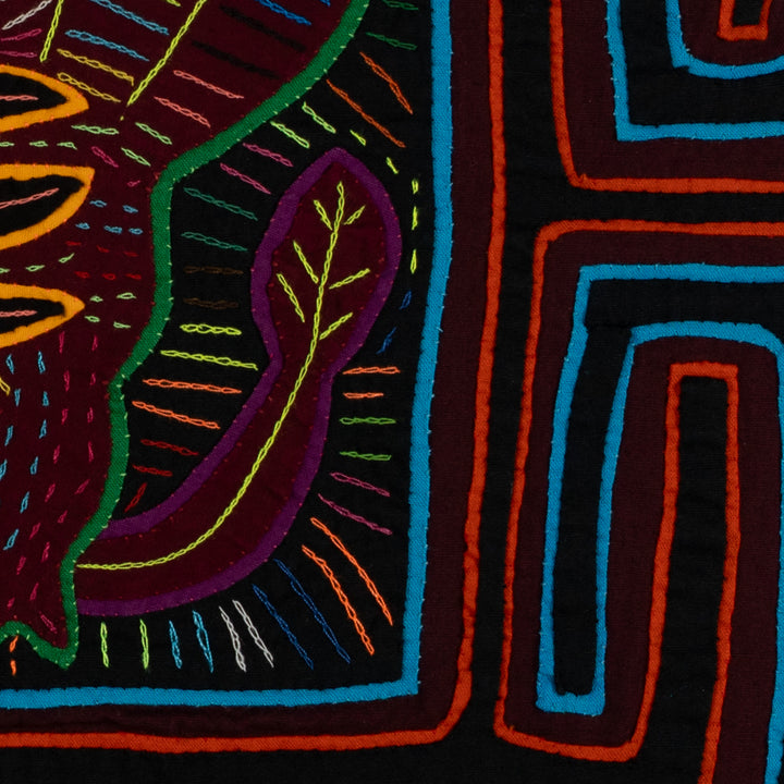 Traditional Red Orange And Blue Rainforest Bird Mola