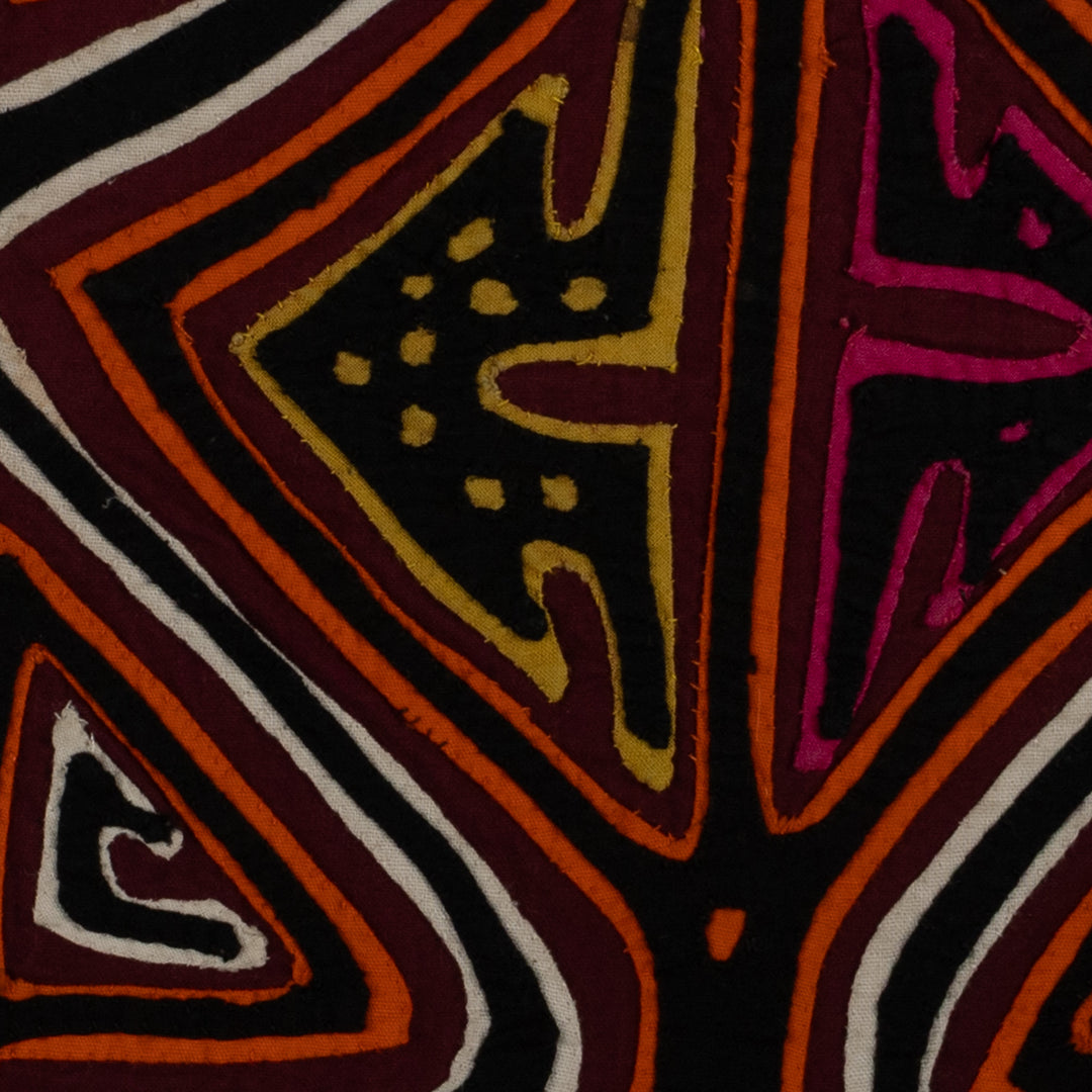 Traditional Black White And Orange Classic Design Mola