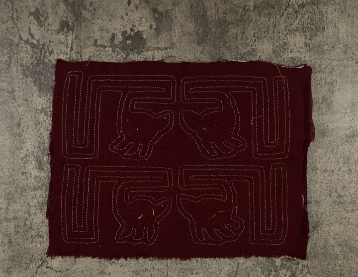 Burgundy And White Bird Head Mola