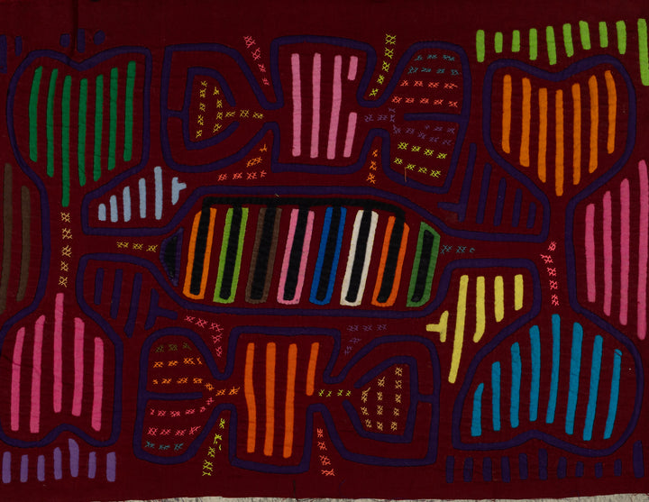 Vintage Burgundy And Blue Classic Design Mola